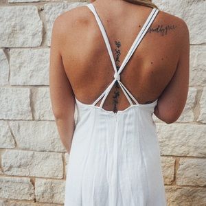 Open back white sundress